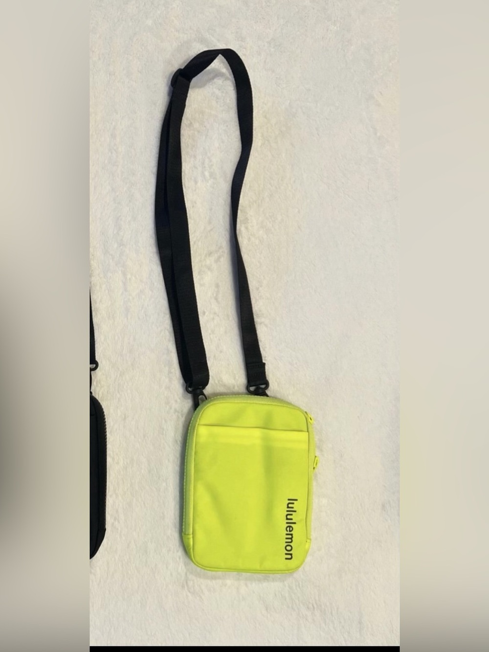 lululemon athletica Neon Yellow Crossbody Belt Bag with Black Strap